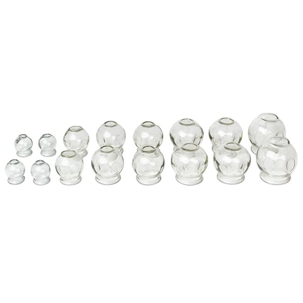 Set mit 16 Saugnäpfen aus Glas